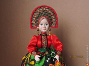 Кукла на чайник Хохлома