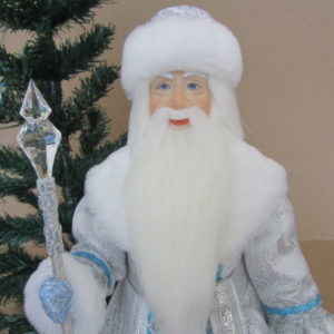 Кукла Дед Мороз Серебряный